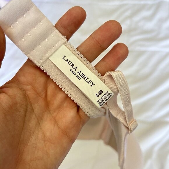 Laura Ashley Womens 2 Pack Bra 34B Pink Blue Underwired Push Up Bra Soft - Picture 4 of 11